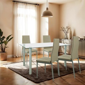Set de masă Verna 4+1 bej-gri
