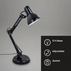 Lampă de birou 1xE14/25W/230V neagră