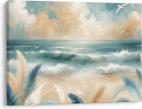 Tablou – Plajă pictată în culori delicate (70x50 cm)