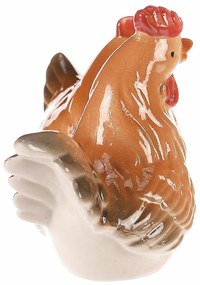 Decorațiune ceramică Găinușă și cocoș, 8 x 8 x 6cm, set de 2 bucăți