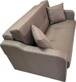 Canapea SAMY extensibila, 2 locuri, lada de depozitare, stofa maro, cadru metalic, 152x100x92 Maro, Stofa