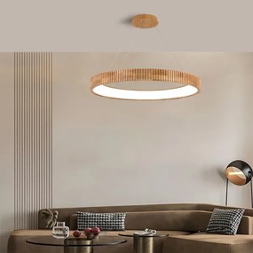 Brilagi - Lustră LED FALCON WOOD MODERN, suspendată pe cablu, LED/60W/230V, Ø 80 cm, lemn