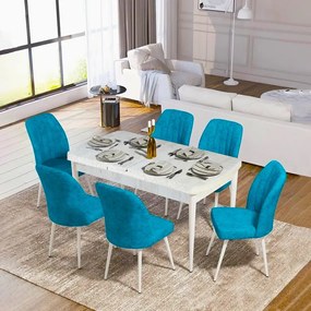 Scaun living tapitat Valentina turcoaz Homs