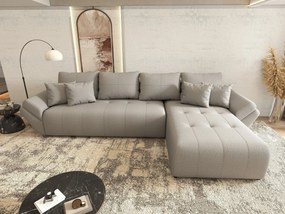 Colțar extensibil dumonde cu ladă de depozitare si sezut confortabil din spuma high-density, Berlin XL Enjoy Grey 350x185 cm II