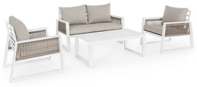 Set 4 piese pentru exterior design modern Captiva alb