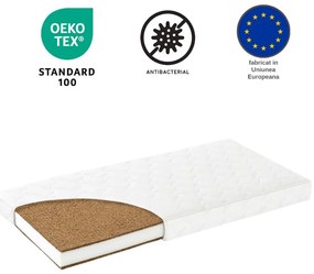 Saltea patut cocos multistrat Kidizi LUX 120x60x9 cm, husa detasabila si lavabila, antialergica, 0-3 ani