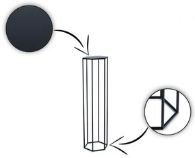 Suport pentru flori 100x24 cm, negru