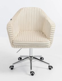 HR832K Scaun Cappuccino Teddy Cord cu Bază Cromata