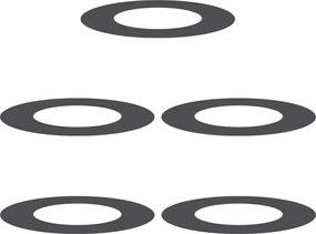 vidaXL potrivit pentru inele de copac plat 5 pcs Negru Ø40 / 70 cm Oțel