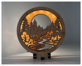 Li-Go 23580/DUB2 - Lampă decorativă de masă LED dimabilă, 12W/230V, 20x22 cm, stejar lucios