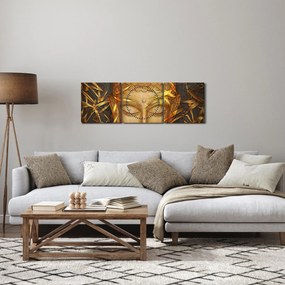 Tablou - Buddha de aur (cu ceas) (90x30 cm)