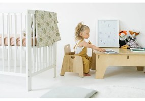 Lenjerie de pat din in pentru copii Linen Tales Botany, 70 x 100 cm, bej