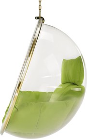 Scaun suspendat, transparent/ auriu/ verde, BUBBLE NEW TIP 1