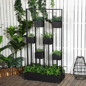 Outsunny Jardiniere inaltă cu grindă din lemn pentru plante, legume, flori sau ierburi aromatice, dim. 90L x 45L x 170H cm | Aosom Romania