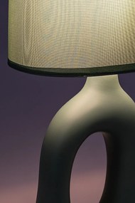 Lampa de masa ceramica si abajur verde Sylira