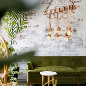 Lustră pe cablu EREBOS 6xE27/40W/230V maro