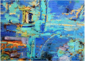 Tablou pe sticlă - pictură abstractă în ulei (70x50 cm)