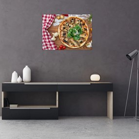 Tablou pe sticlă cu pizza (70x50 cm)