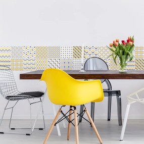 Set 24 autocolante Ambiance Scandinavian Tiles Stockholm, 10 x 10 cm