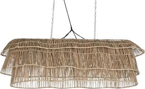 Lustră suspendată boho modernă bej din fibre naturale, 135×40×50 cm, „Sevilla"