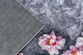 ANDRE 28170 covor lavabil Flori anti-alunecare - gri / roz