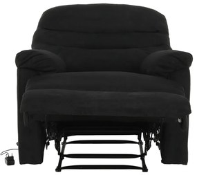 Fotoliu reglabil masaj, material textil catifea negru, LAMBERT