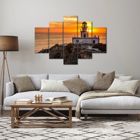 Tablou cu far în apus de soare (150x105 cm)