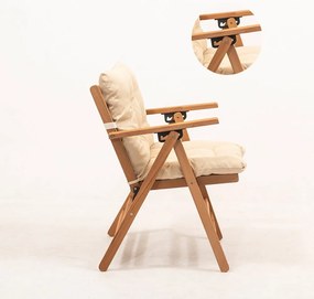 Fotoliu de grădină crem/natural din lemn – Floriane Garden