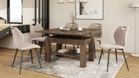 Mazzoni BRAWO Nuc Elegant - MĂSUȚĂ DE CAFEA CU BLAT EXTENSIBIL ȘI RIDICABIL MASĂ CU RAFT