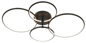 Plafoniera neagra cu LED inclus, dimmer 3 trepte, 4 lumini - Joaniqa