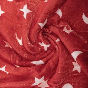 Pătură cu două feţe imitaţie miel, oxy fire roşu/alb/model, 150x200, NAVO