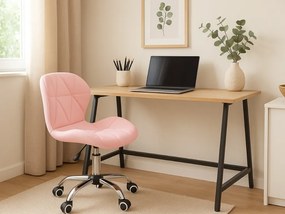 Set pentru birou masa de birou TAYLOR SONOMA 100x50 cm + scaun de birou AVOLA din piele ecologica roz