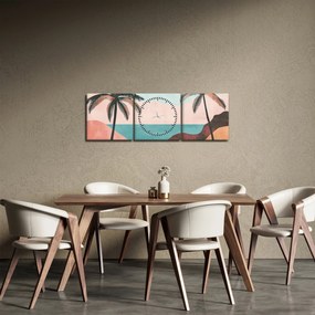 Tablou - Palmieri la mare (cu ceas) (90x30 cm)