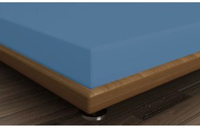 Cearceaf albastru din bumbac cu elastic 140x200 cm – Mijolnir