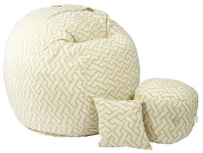 Set Fotoliu King Size cu Otoman (suport picioare) si Perna, Material Textil - Zappity Yellow