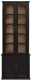 Vitrina din lemn de mango si sticla, cu aspect vintage, Small Auriac