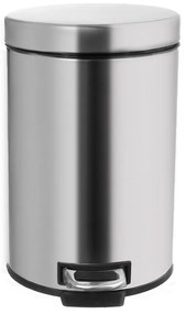 Coș de gunoi argintiu lucios cu pedală din oțel inoxidabil 3 l – Orion