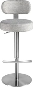 Scaun de bar pivotant cu inaltime reglabila Stool gri deschis