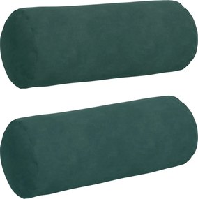 vidaXL Perne Bolster 2 pcs Verde închis Ø 15 x 40 cm
