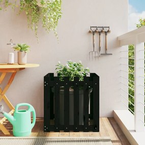 vidaXL Jardinieră grădină design gard negru 60x60x60 cm lemn masiv pin