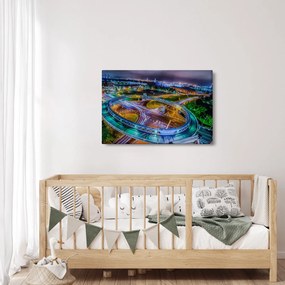 Tablou panorama orașului nocturn (90x60 cm)