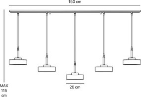 Lustra cu 5 pendule din alama Elegant Design