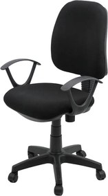 Scaun birou OFF 326 – Confort ergonomic, design simplu, tapițerie textilă, negru