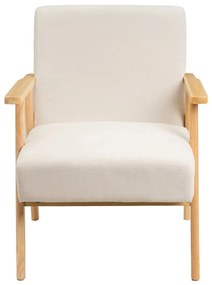 Fotoliu alb cu tapițerie din chenille Vintage – Casa Selección