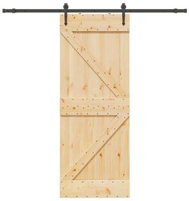vidaXL Ușă glisantă cu set de feronerie 80x210 cm, lemn masiv de pin