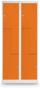 Dulap metalic Z, 80 x 50 x 180 cm, blocare, portocaliu - RAL 2004