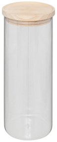 Borcan sticlă + lemn etanș 1,6L
