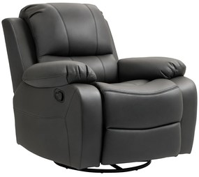 HOMCOM Fotel de relaxare, spătar și suport pentru picioare ajustabile, rotativ, până la 150 kg, cadru din oțel, 93x100x98cm, negru | Aosom Romania