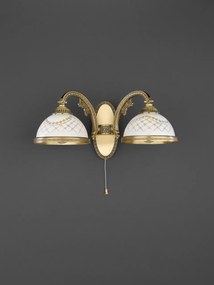 Aplica clasic design italian din alama, sticla 7002 RA-A. 7002/2