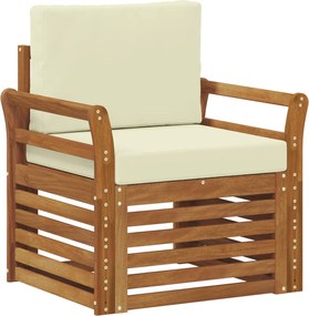 vidaXL Set de canapele de exterior cu pernă natural 75,5 x 63 x 73 cm